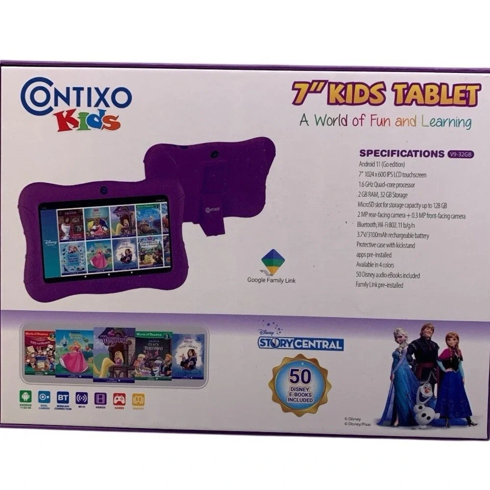 Contixo V8 7 Inch Kids Android 16GB Tablet w/ Disney eBooks VIdeos Wifi Camera